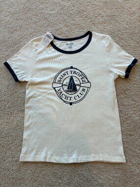 John Galt Brandy Melville Saint Tropez shirt vintage-style graphic tee top